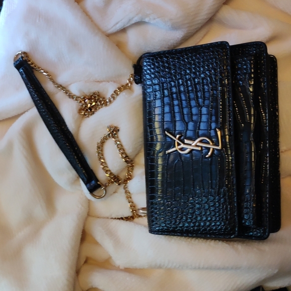 YSL sunset medium chain bag in crocodile - Picture 4 of 16